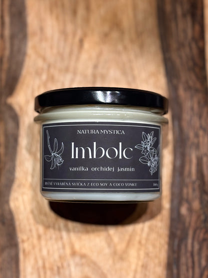 Svíčka ve skle Imbolc - Vanilka, Jasmín, Orchidej